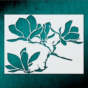 Magnolia Floral Stencil for Art Decor  Unique Gifts