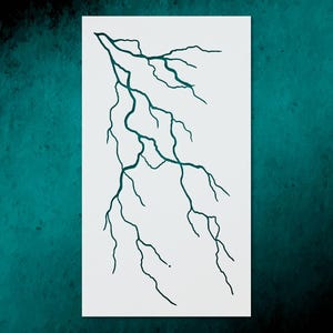 May include: A teal-colored lightning bolt design on a white background. The illustration features a jagged, branching pattern, resembling a stylized depiction of a lightning strike. The artwork is set against a textured teal backdrop, creating a contrast.