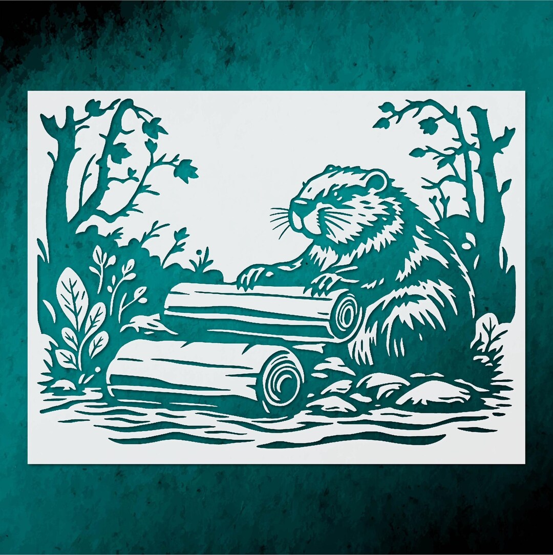 Nature Animal Stencil: Beaver Pattern for Crafting (reusable, Large ...
