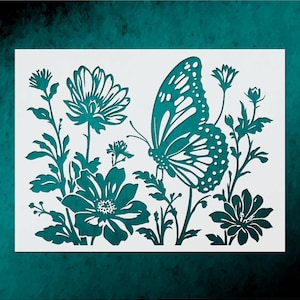 Butterfly Large Stencil  Reusable Wall Decor Template for DIY Crafts  Furniture Painting