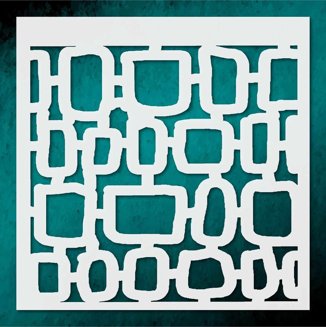 Repetitive Rectangular Abstract Shapes Stencil for Art Decor - Etsy