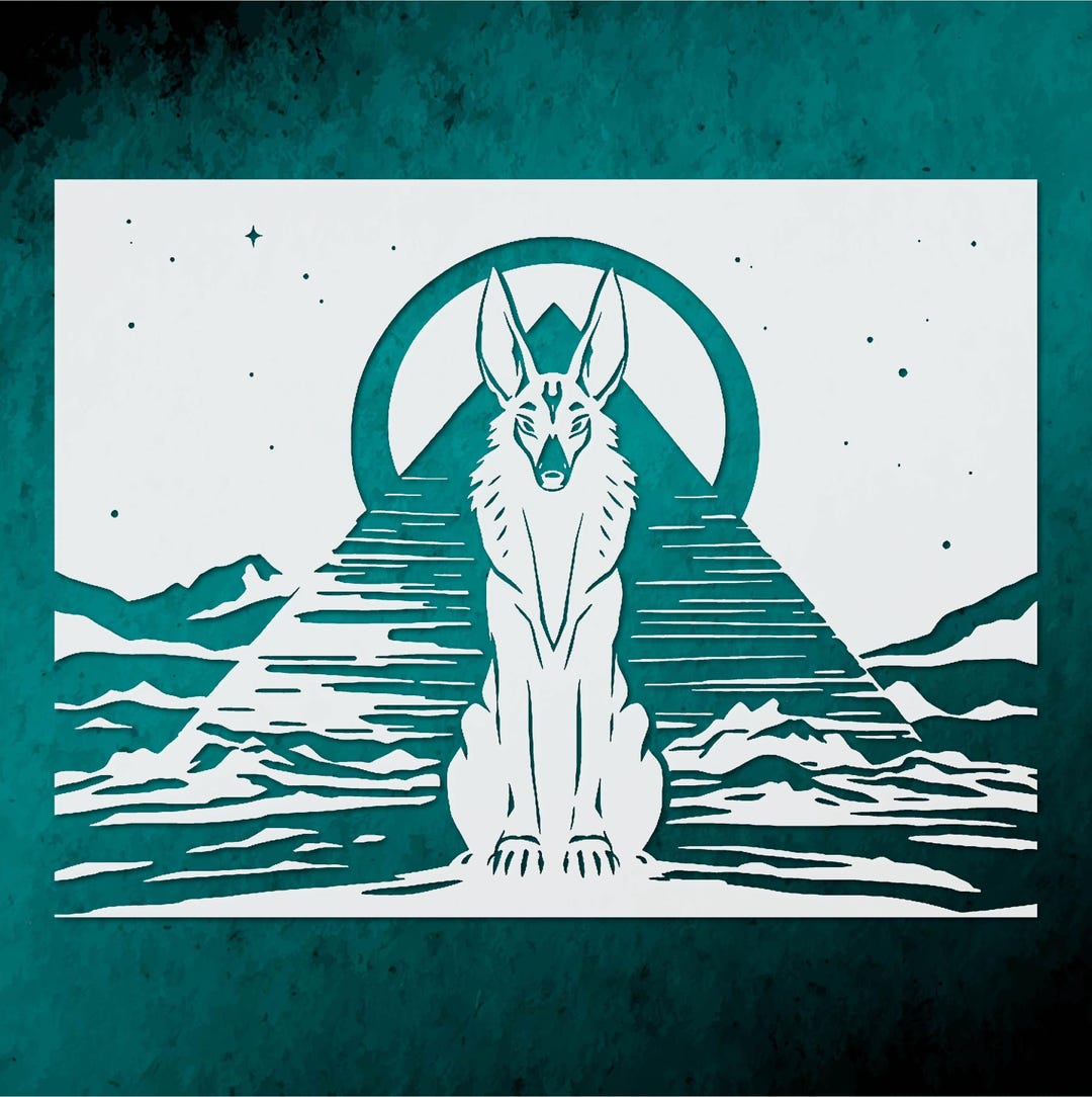 Anubis Stencil for DIY Crafts Wall Art - Egyptian God Design - Etsy