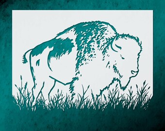 Bison Stencil: Nature-Inspired Craft Template - Reusable and Durable
