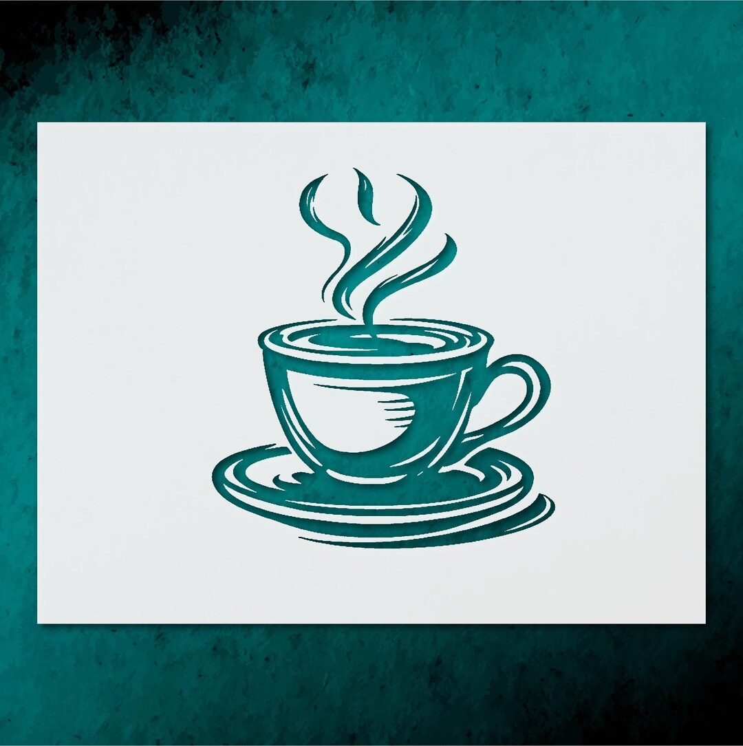 Retro Coffee Logo Badge Wall Painting Stencil Reusable Mylar for ...
