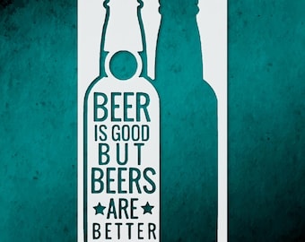 Beer Crafting Stencil, Rustic Style (Home Bar and Party Use)