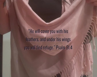 Lilac Prayer Shawl for Women – Christian Gift, Faith Comfort Wrap, Healing Encouragement Shawl