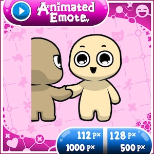 Emote animado de apretón de manos / para contenido de streamers / GIF divertido de amistad (descarga instantánea)