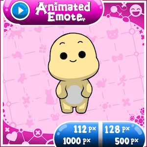 Emote animado de baile kawaii chibi, GIF de sticker para streaming