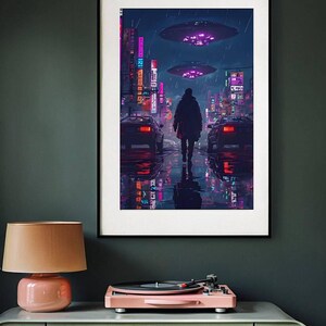 Retro Futuristic Cyberpunk Cityscape