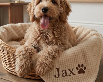 Manta personalizada para perro, manta bordada a medida para mascotas con nombre, manta suave de forro polar coral para gatos, regalo personalizado para mamás perrunas, regalo para cachorros recién nacidos