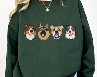 Custom Dog Face Embroidered Sweatshirt,Embroidered Pet Sweatshirt for Women,Personalized Pet Portrait Shirt,Gift for Pet Lovers,Pet Memorial