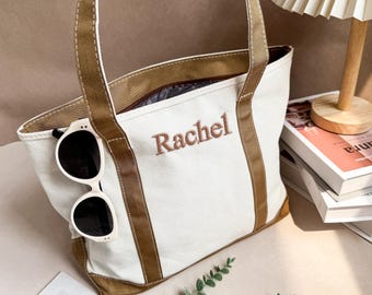 Bestickte Canvas-Einkaufstasche, personalisiertes Geschenk