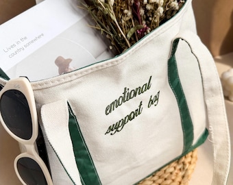 Sac fourre-tout personnalisé de demoiselle d'honneur, sac fourre-tout en toile brodée, sac d'école avec texte personnalisé, cadeau de célibataire, sac de plage, cadeaux pour elle,