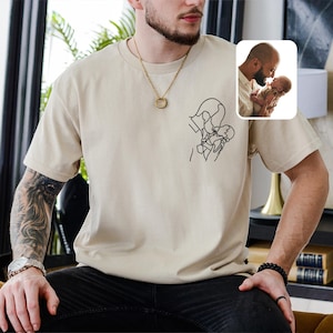 Custom Photo Shirt For Dad,Personalized Dad Portrait Shirt,PAPA Hoodies,Fathers Day or Birthday Gift for Dad,Gift for Husband