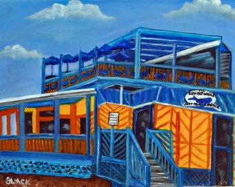 The Beached Whale Giclee Print - Fort Myers Beach Art