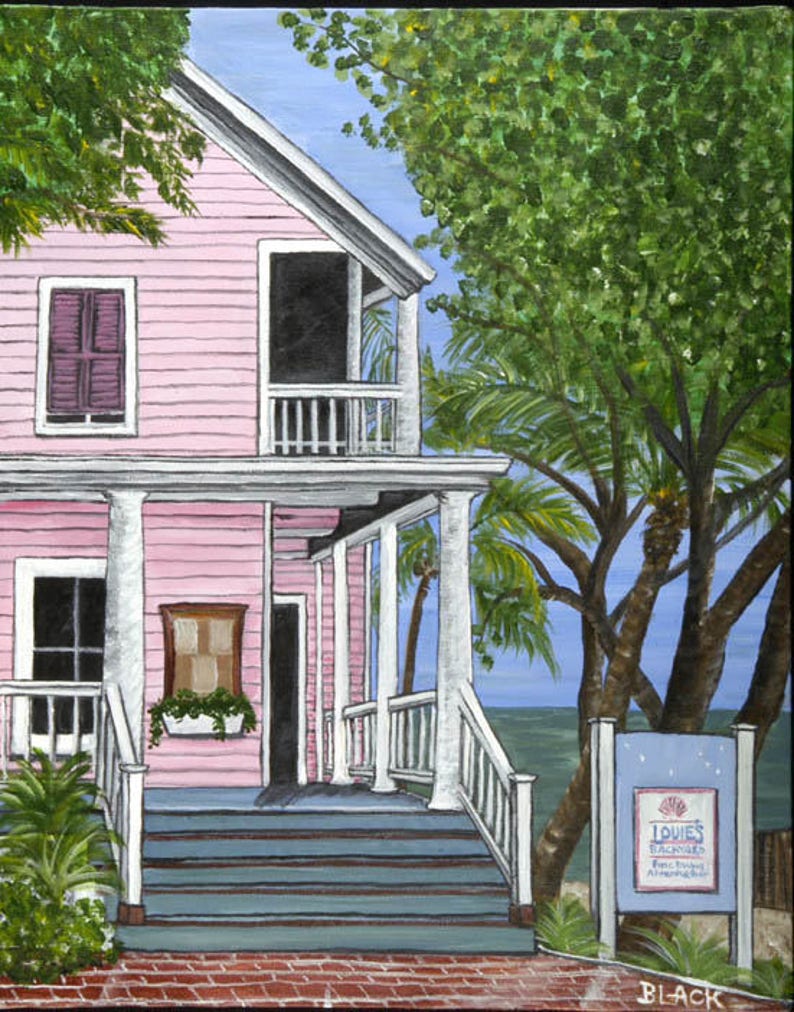 Louie S Backyard Print In Key West Fl Next To Dog Etsy
