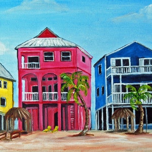 Beach Houses in a Row at Ft. Myers Beach