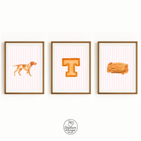 UTK Vols Watercolor Art | Smokey, Neyland Stadium, Power T (Digital Download)