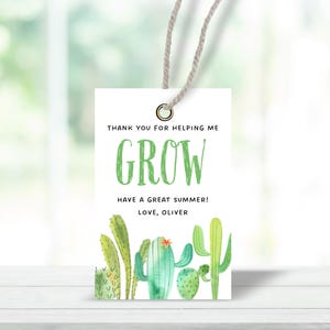 Editable Teacher Appreciation Gift Tags Grow | Editable and Printable Canva Template | Digital Download