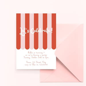 Cute Shop Kids Birthday Party Invitation | Editable and Printable Canva Template | Digital Download