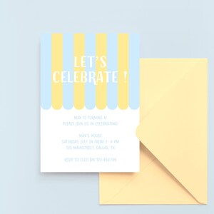 Retro Shop Kids Birthday Party Invitation | Editable and Printable Canva Template | Digital Download