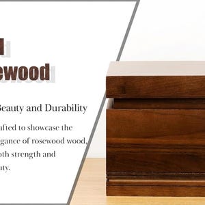 May include: A solid rosewood cube-shaped object with a rich, dark brown finish. The design features a layered construction, showcasing the natural grain and beauty of the wood. The text "Solid Rosewood" is visible.
