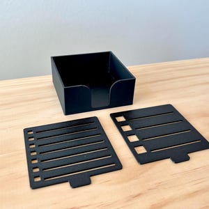 Sticky Note Holder with Stencils | Desk Organizer | Checklist Stencils | Office, Home, School | Note pad Holder for Desk | Great Quality