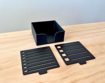 3D Printed Sticky Note Holder with Checklist Stencils: Desk Organizer