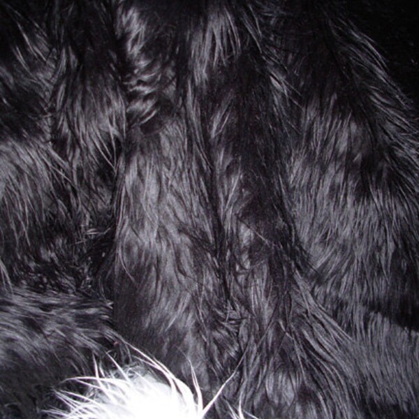 Black Shaggy Mongolian Faux Fur