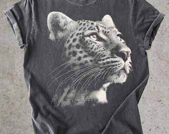 Comfort Colors 1717 Leopard Graphic Tee, Vintage Wash Wildlife Streetwear