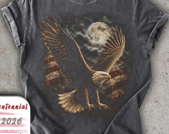 Vintage Eagle Graphic Tee, America 250 Patriotic Shirt, 4th of July Comfort Colors 1717