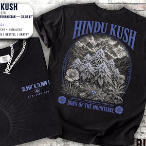 Hindu Kush Indica Strain T-Shirt, Vintage Botanical Graphic Tee