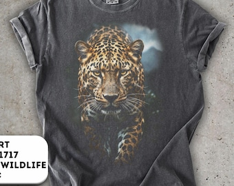 Comfort Colors 1717 Leopard Graphic Tee, Moody Big Cat Shirt, Vintage Cheetah T-Shirt