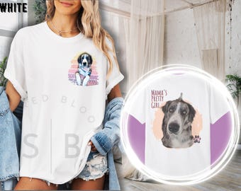 Tier Portrait Comfort Colors T-Shirt: Personalisiertes Hundegeschenk für Mama