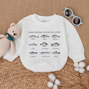 Gone Fishing, Catch You Later Romper, Fishing Buddy Bodysuit, Funny Fishing Outfit, Newborn Baby Clothing, Fishing Baby Clothes, Cute Fisher