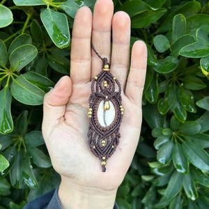 Macrame Boho Shell Necklace Pendant