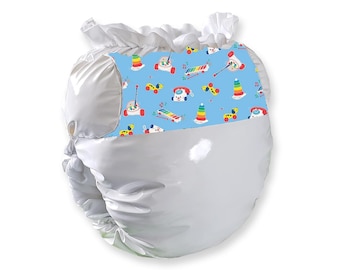 ABDL Diaper Toy Train Print Shiny Oof Poof Costume Diaper Piece - Etsy