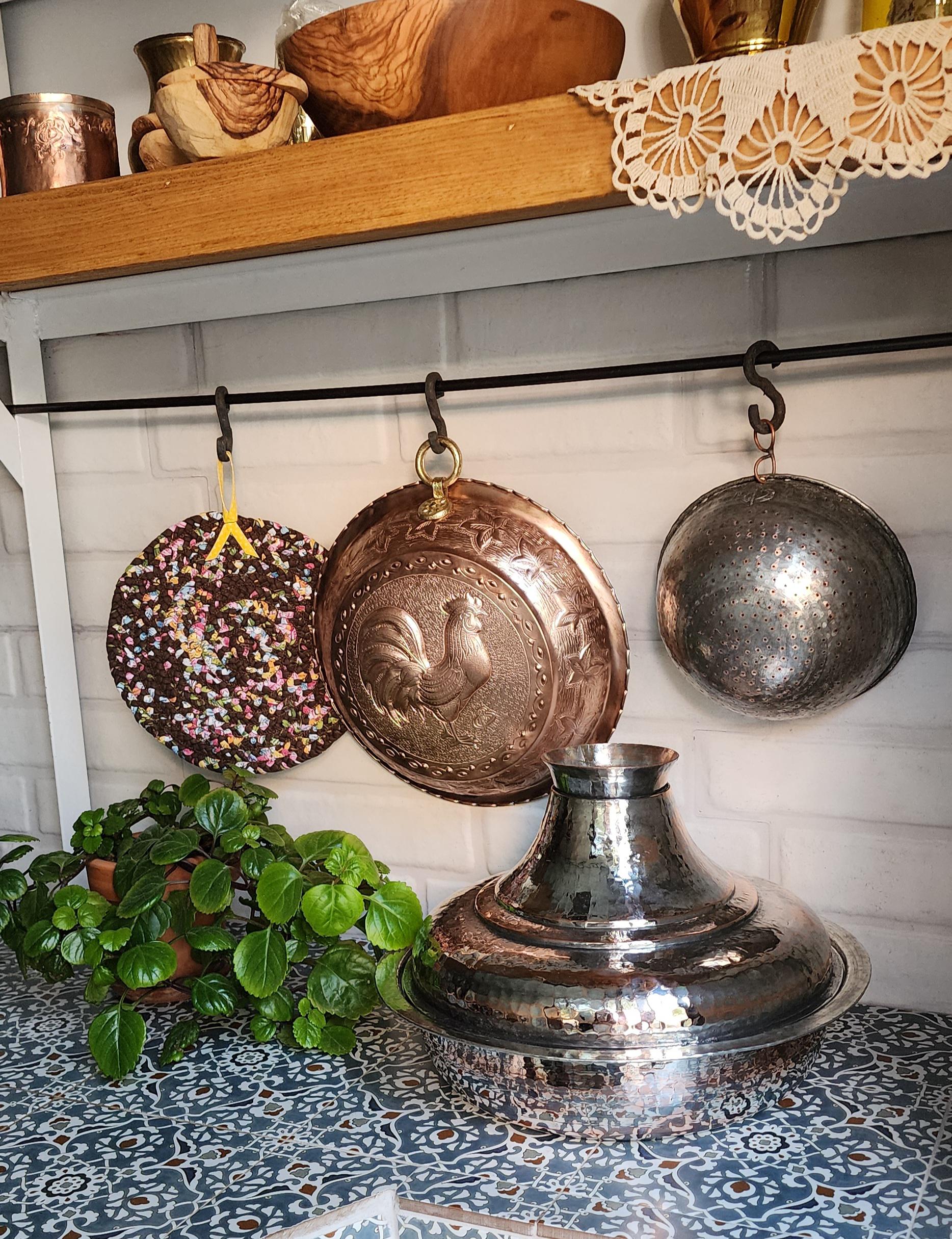 Rice Washing Colander, Handmade Copper Rice Strainer: Farmhouse Kitchen ...