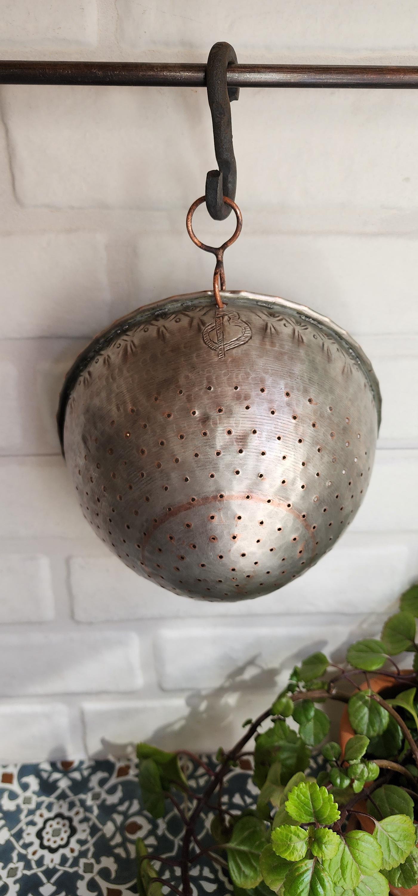 Rice Washing Colander, Handmade Copper Rice Strainer: Farmhouse Kitchen ...