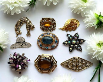 Vintage sprankelende brochecollectie – Kies je favoriet | Cabochonspelden met statement