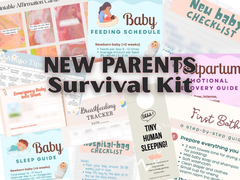 New Parent Survival Kit – 14 (printable) Tools + AI Guide: Baby Care ...