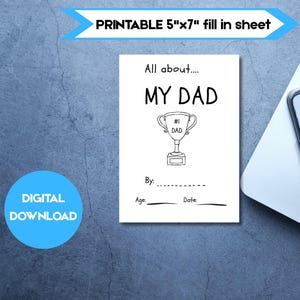 Alles über Papa Vatertag leer ausfüllen, Papa Geschenk, Vater Sohn Geschenk, DIY Kinder Vatertagsgeschenk, Geburtstagsgeschenk, Vatertagsgeschenk