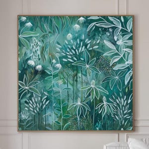 Printable Abstract Floral Art Print, Native Australian Gum Leaf, Flora Wall Art, Botanical Wall Art, Painting Digital Art Download