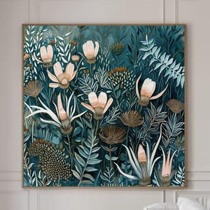 Australian Flral Oil Painting Print, Banksia Botanical Wall Art,  Australian Flora Digital Download
