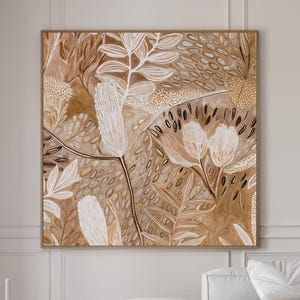 Printable Abstract Floral Art Print, Native Australian Gum Leaf, Flora Wall Art, Botanical Wall Art, Painting Digital Art Download