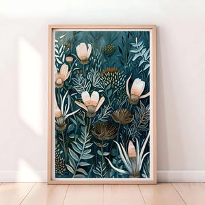 Printable Abstract Floral Art Print, Native Australian Flora, Floral Wall Art, Botanical Wall Art, Painting Digital Art Download