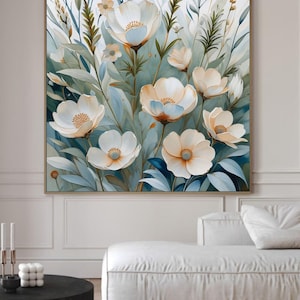 Printable Abstract Floral Art Print, Native Australian Gum Leaf, Flora Wall Art, Botanical Wildflower, Painting Digital Download