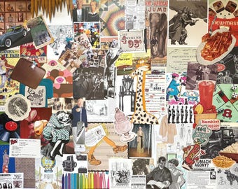 Vintage Themed Collage Clippings Surprise Mystery Kit