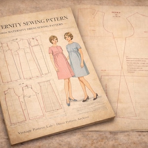 Vintage Maternity Sewing Patterns – Elegant Retro Tunic & Dress Designs for Stylish Handmade Pregnancy Wear