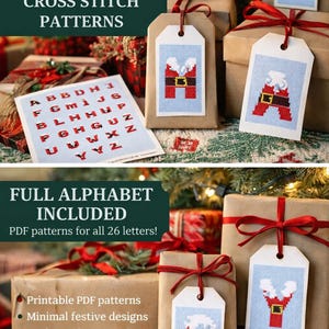 Santa Alphabet Christmas Cross Stitch Pattern PDF Instant Download